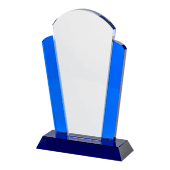 20cm Crystal Plaque with Blue