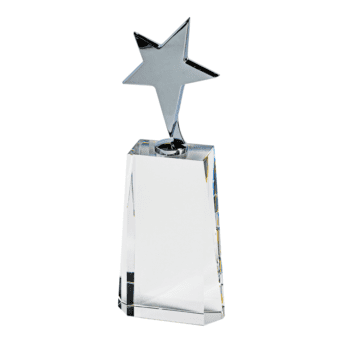 25cm Metal Star on Crystal Award - Custom Premium Award
